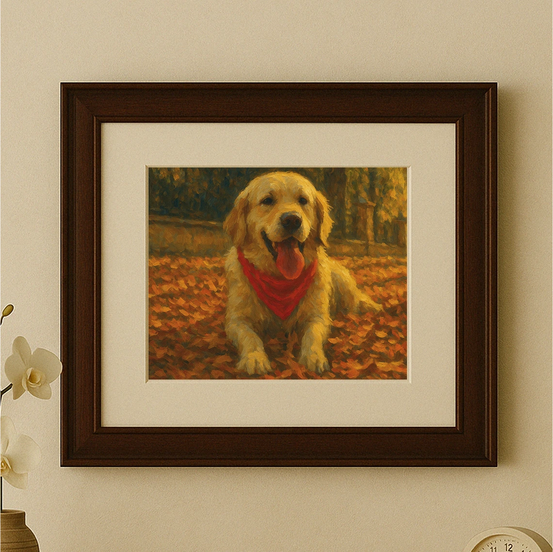 Oil painting style pet portrait example